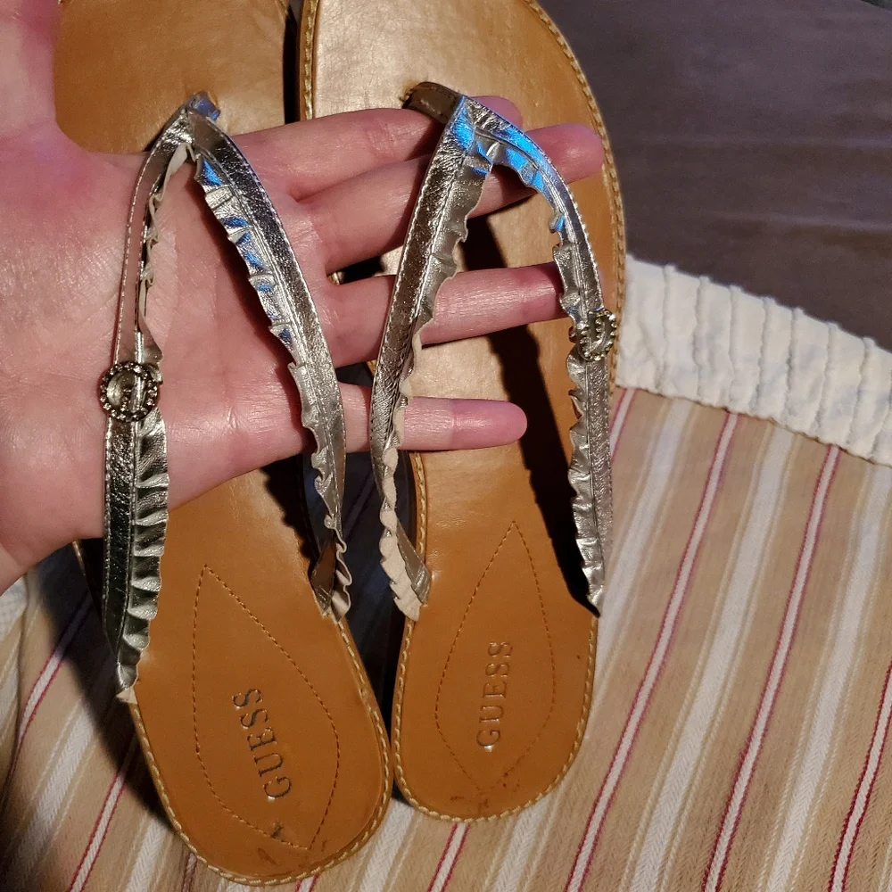 Guess Ruffles & Rhinestones Sandals - Picture 1 of 8